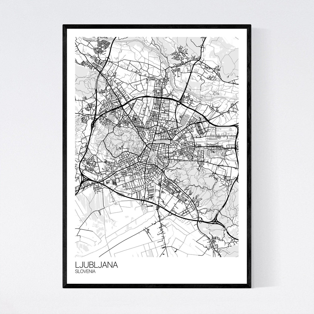Ljubljana City Map Print