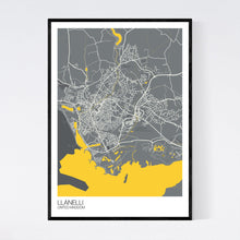 Load image into Gallery viewer, Llanelli City Map Print