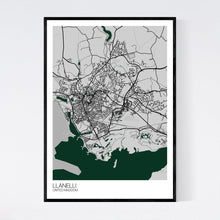 Load image into Gallery viewer, Llanelli City Map Print