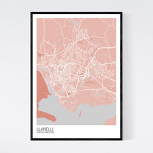 Load image into Gallery viewer, Llanelli City Map Print