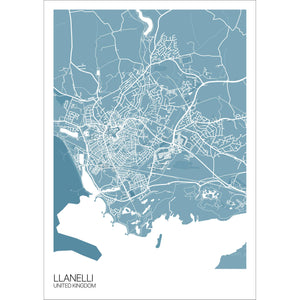 Map of Llanelli, United Kingdom