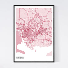 Load image into Gallery viewer, Llanelli City Map Print