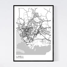 Load image into Gallery viewer, Llanelli City Map Print
