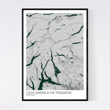 Load image into Gallery viewer, Loch Lomond &amp; The Trossachs Region Map Print