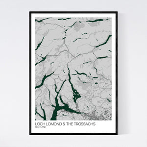 Loch Lomond & The Trossachs Region Map Print