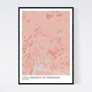 Loch Lomond & The Trossachs Region Map Print