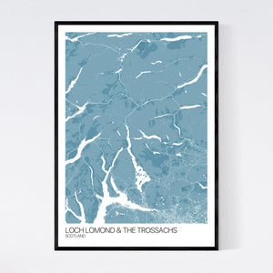 Loch Lomond & The Trossachs Region Map Print