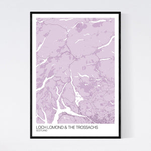 Loch Lomond & The Trossachs Region Map Print
