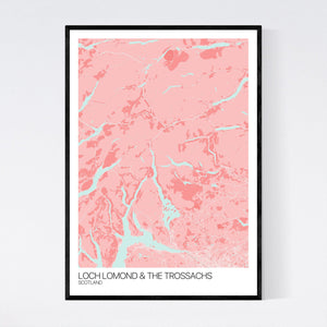 Loch Lomond & The Trossachs Region Map Print