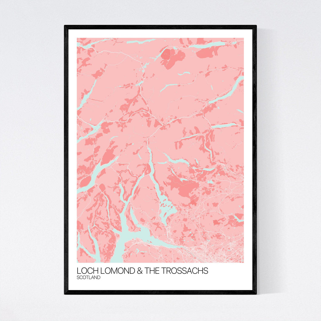 Loch Lomond & The Trossachs Region Map Print