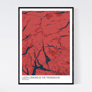 Loch Lomond & The Trossachs Region Map Print