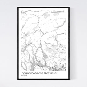 Loch Lomond & The Trossachs Region Map Print