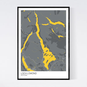 Loch Lomond Region Map Print