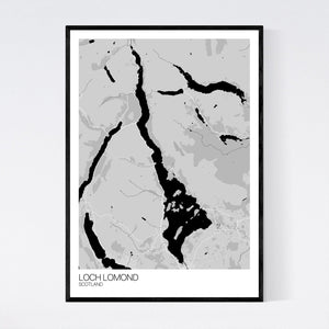 Loch Lomond Region Map Print