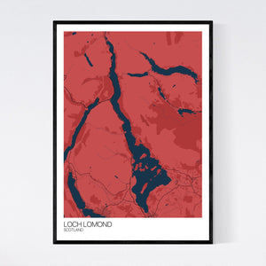 Loch Lomond Region Map Print