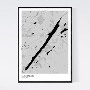 Loch Ness Region Map Print