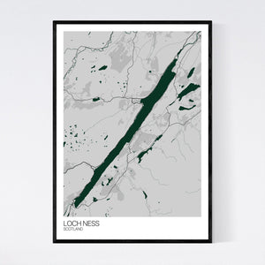 Loch Ness Region Map Print