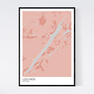 Loch Ness Region Map Print