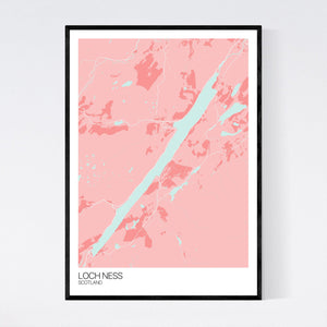 Loch Ness Region Map Print