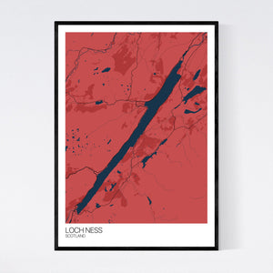 Loch Ness Region Map Print