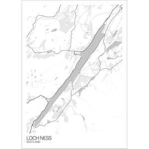 Map of Loch Ness, Scotland
