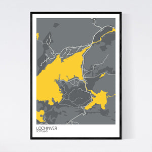 Lochinver Town Map Print