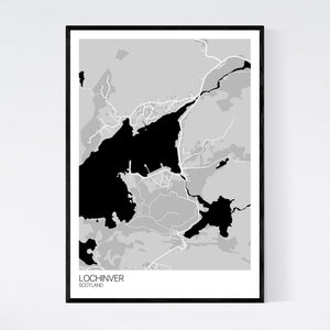 Lochinver Town Map Print