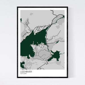 Lochinver Town Map Print