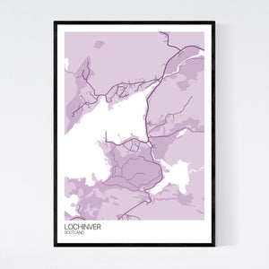 Lochinver Town Map Print