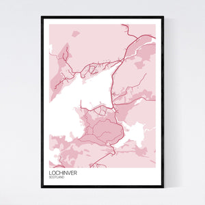 Lochinver Town Map Print
