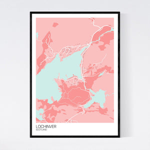Lochinver Town Map Print