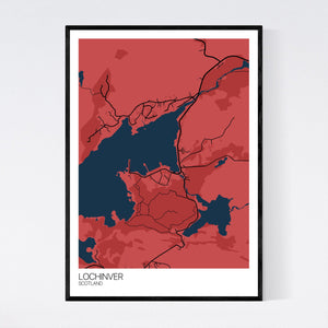 Lochinver Town Map Print