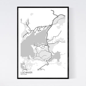 Lochinver Town Map Print