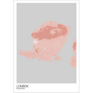 Map of Lombok, Indonesia