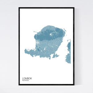 Lombok Island Map Print