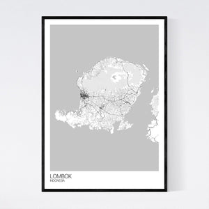 Lombok Island Map Print