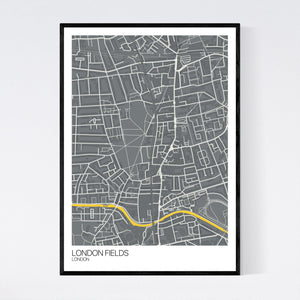 London Fields Neighbourhood Map Print