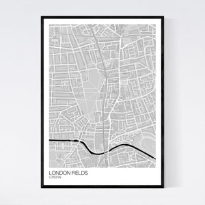 London Fields Neighbourhood Map Print