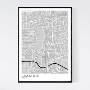 London Fields Neighbourhood Map Print