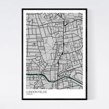 Load image into Gallery viewer, London Fields Neighbourhood Map Print