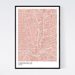 London Fields Neighbourhood Map Print