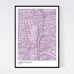 London Fields Neighbourhood Map Print