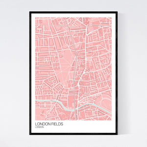Map of London Fields, London