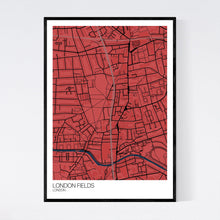 Load image into Gallery viewer, London Fields Neighbourhood Map Print
