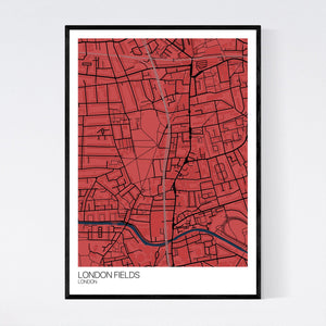 London Fields Neighbourhood Map Print
