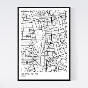 London Fields Neighbourhood Map Print