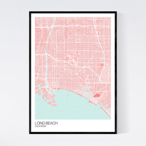 Long Beach City Map Print