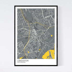 Long Eaton City Map Print