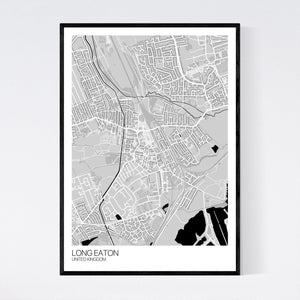 Long Eaton City Map Print