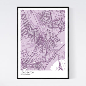 Long Eaton City Map Print